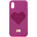 Swarovski Crystalgram iPhone® X/XS:Telefon Hátlap Pink Heart Swarovski Crystalgram iPhone® X/XS:Telefon Hátlap Pink Heart