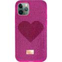 Swarovski Crystalgram iPhone® 11 Pro:Telefon Hátlap Pink Heart Swarovski Crystalgram iPhone® 11 Pro:Telefon Hátlap Pink Heart