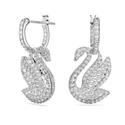 Swarovski Iconic Swan: Fülbevaló Hoop Whi/Rhs Swarovski Iconic Swan: Fülbevaló Hoop Whi/Rhs