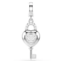 Kép 1/6 - Swarovski Idyllia: Charm Szív és kulcs Cry/Rhs