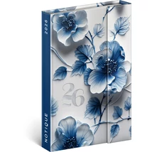 Realsystem Mágnessel záródó heti naptár, 2026 - Porcelain Flower