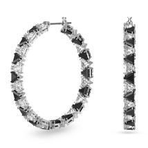 Swarovski Ortyx: Fülbevaló Hoop Black White/Rhs