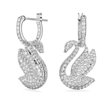 Swarovski Iconic Swan: Fülbevaló Hoop Whi/Rhs