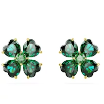 Swarovski Idyllia: Fülbevaló Stud Clover Gre/Gos