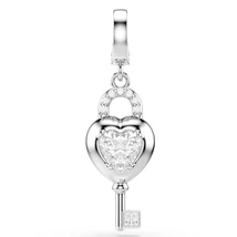 Swarovski Idyllia: Charm Szív és kulcs Cry/Rhs