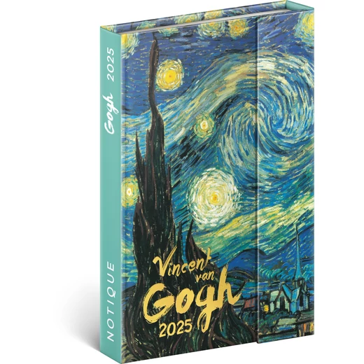 Realsystem Mágnessel záródó heti naptár, 2025 - Vincent Van Gogh