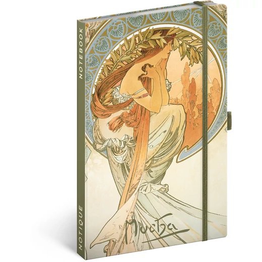 Realsystem Design notesz, vonalas - Alphonse Mucha - Poetry