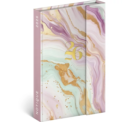 Realsystem Mágnessel záródó heti naptár, 2026 - Pink Marble