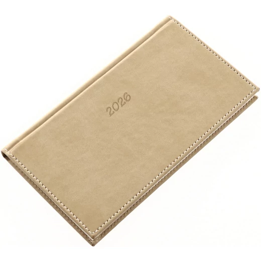 Realsystem Bolero fekvő zsebnaptár, 2026 - Drapp