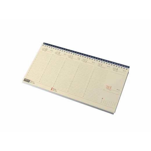 Realsystem Fekvő asztali naptár, chamois papír, 2026 - Kék