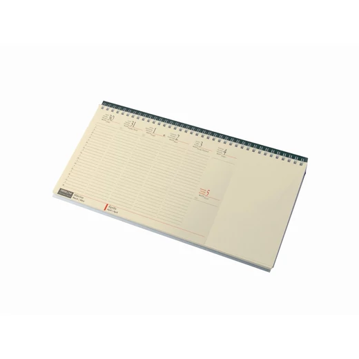 Realsystem Fekvő asztali naptár, blokktömbös, chamois papír, 2026 - Zöld