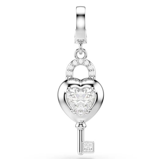 Swarovski Idyllia: Charm Szív és kulcs Cry/Rhs