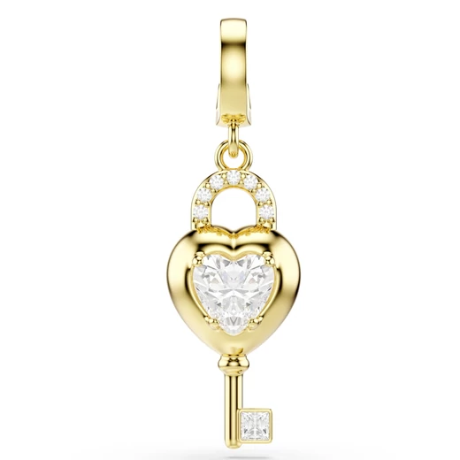 Swarovski Idyllia: Charm Szív és kulcs White/Gos